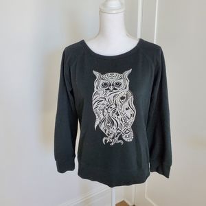 Sub_urban Riot raglan sweatshirt with owl graphic sz M